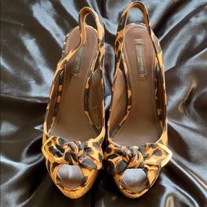 LOUIS VUITTON LEOPARD SLINGBACK CORK WEDGES